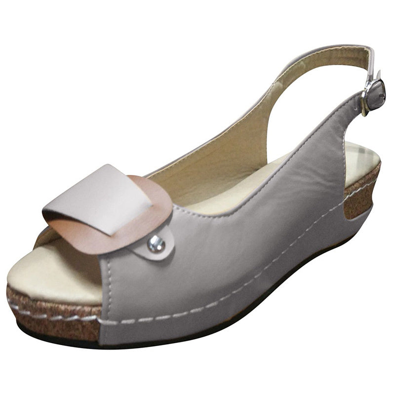 Fish mouth buckle sandals