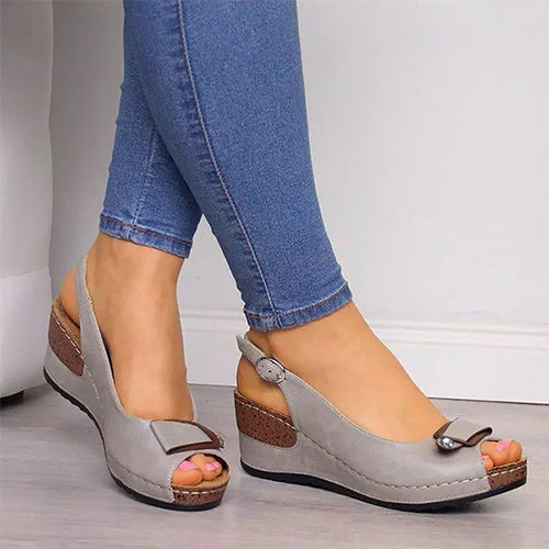 Fish mouth buckle sandals