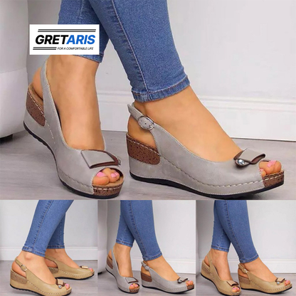 Fish mouth buckle sandals