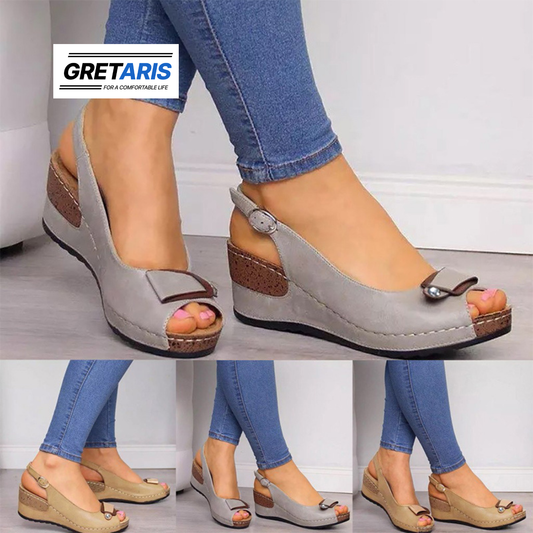 Fish mouth buckle sandals