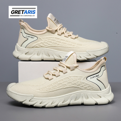 Spring New Breathable Thin Mesh Flyknit Casual Versatile Men's Sneakers