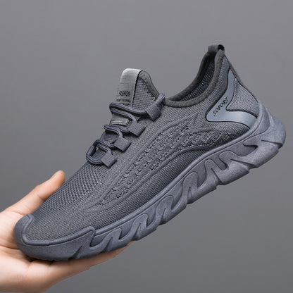Spring New Breathable Thin Mesh Flyknit Casual Versatile Men's Sneakers